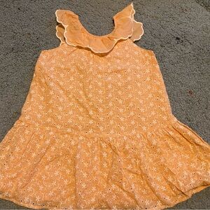 Zara Orange Dress with White Embroidery